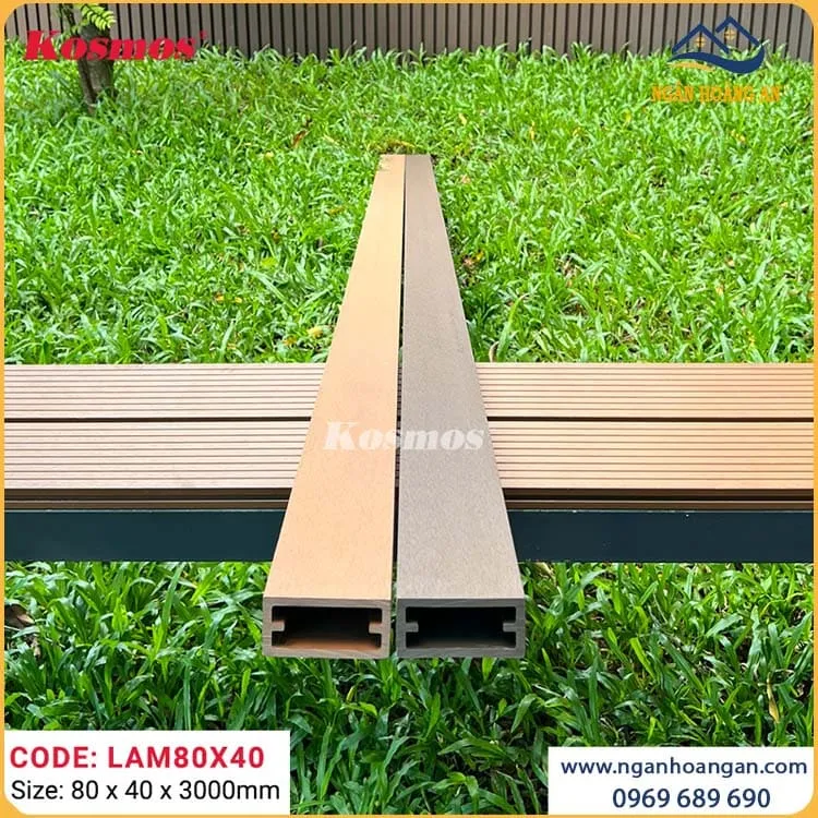 Thanh Lam Che Nắng Gỗ Nhựa Ngoài Trời Kosmos LAM80x40 Coffee